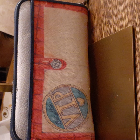 BRIGHTON LEATHER VIP WALLET HANDPAINTED EUC - Picture 1 of 15